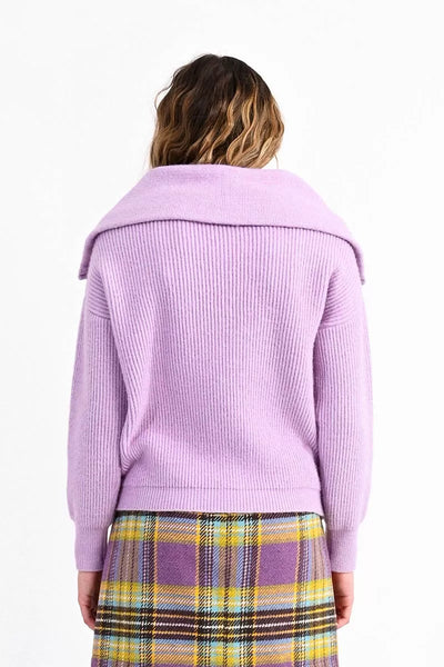 Mauve Zip Turtleneck Sweater