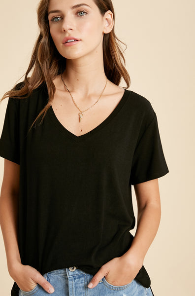 The Relaxed Vneck - Black