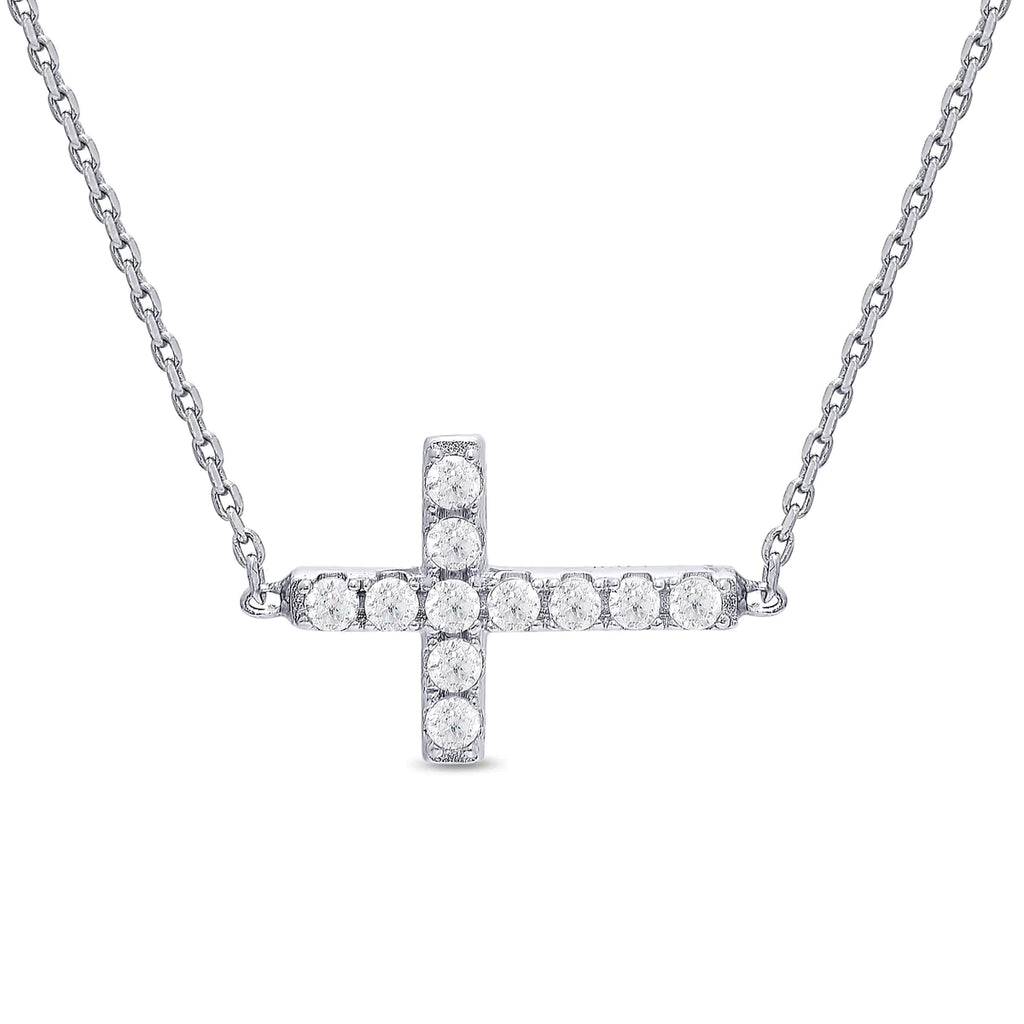 Sideways Cross Necklace