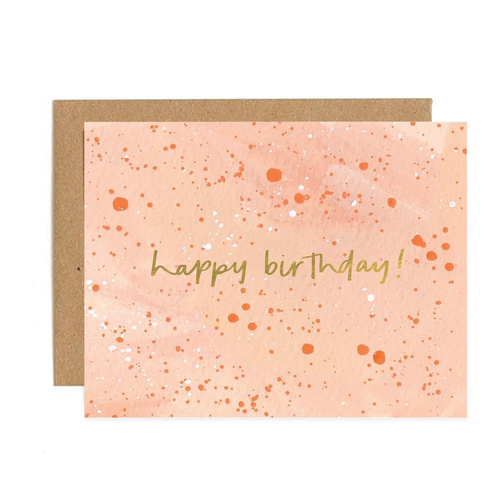 Pink Speckled Birthday Card