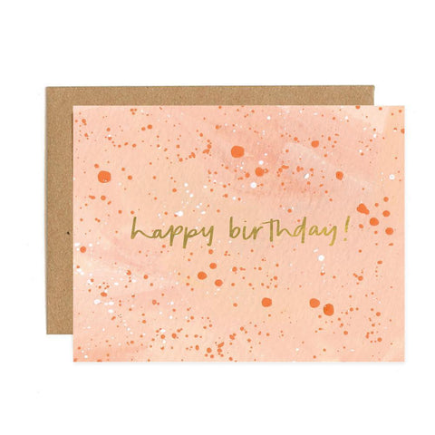 Pink Speckled Birthday Card