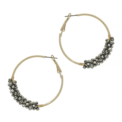 The Crystal Wrap Earring - Hematite