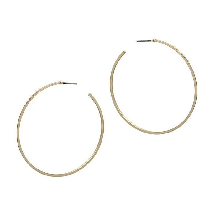 Medium Sat-thin Hoop - Gold