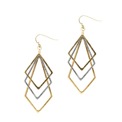 Worn Gold & Silver Drop Earring