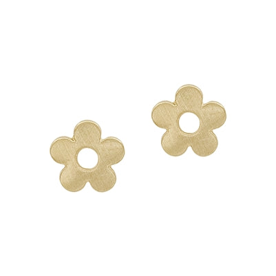 matte gold flower stud