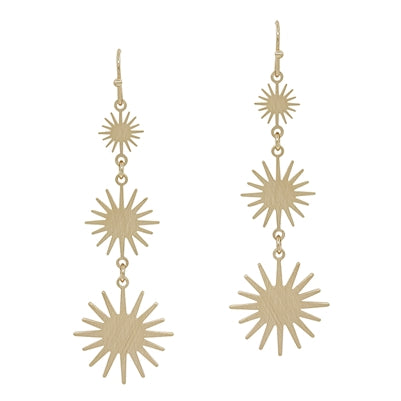 Graduated Starburst Earring - Gold