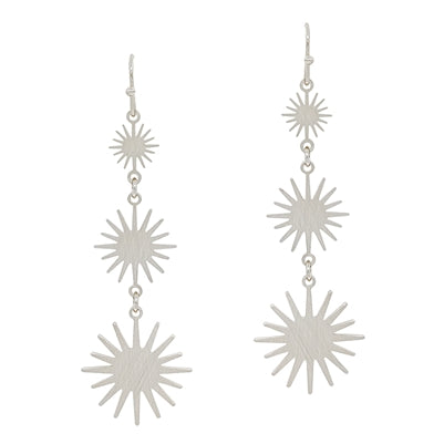 Graduated Starburst Earring - Silver