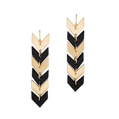 Gold + Black Arrow Earring
