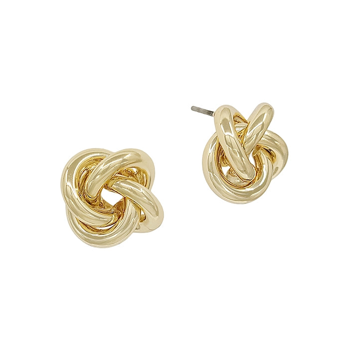 Gold Metal Knot Stud