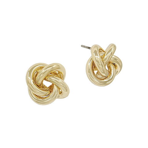 Gold Metal Knot Stud