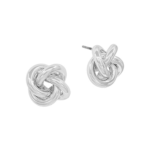 Silver Metal Knot Stud