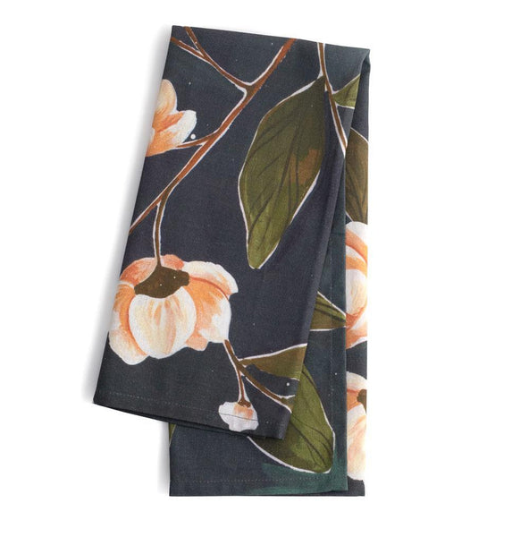 Night Magnolia Tea Towel