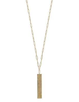 The Hammered Matte Necklace - Gold