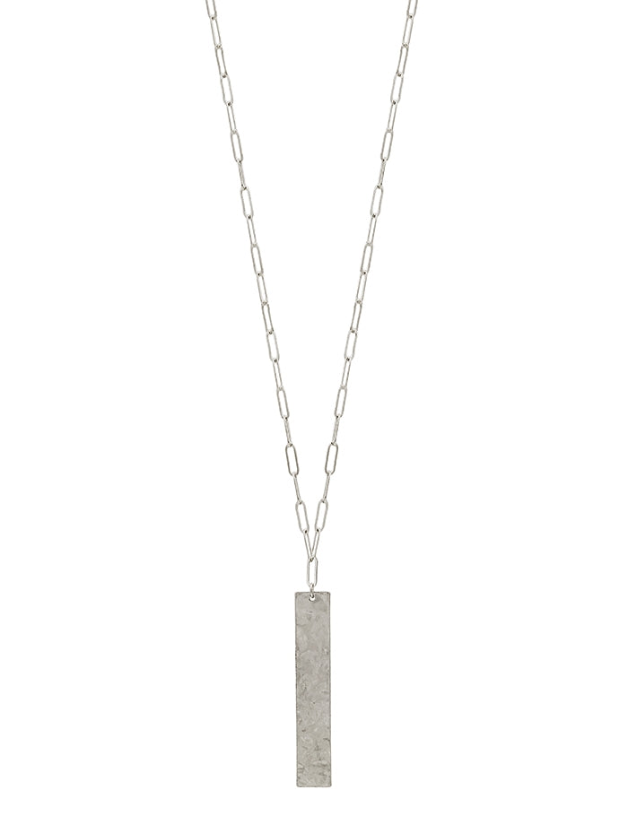 The Hammered Matte Necklace - Silver