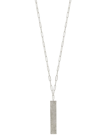 The Hammered Matte Necklace - Silver