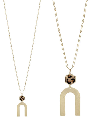 Cheetah Hexagon U Necklace