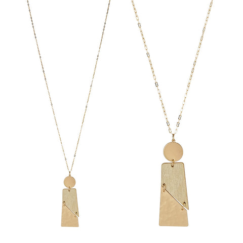 Natural & Gold Geo Necklace