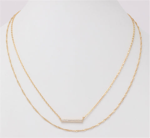 Gold Layer Chain w/ Rhinestone