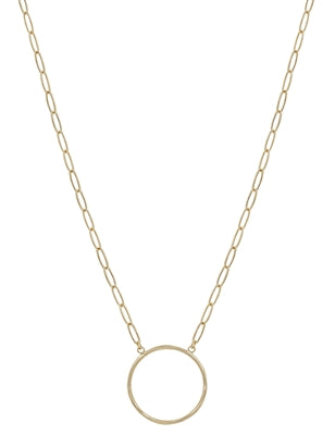 Matte Gold Open Link Necklace