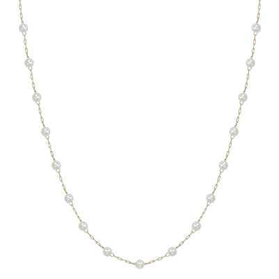 Gold Chain + Small Pearl Necklace