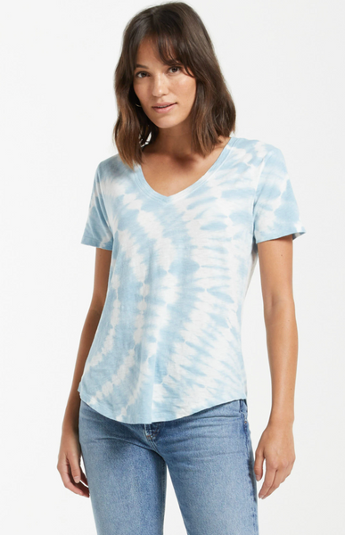The Lipa Spiral Tie Dye Vneck Tee