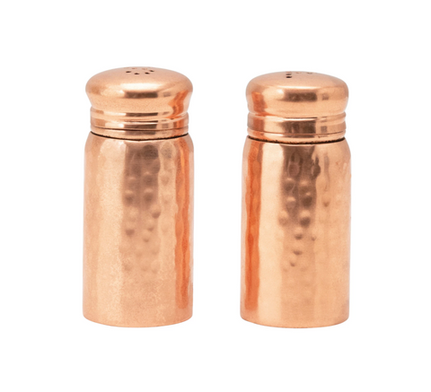 Copper Hammered Stainless Steel Salt & Pepper Set