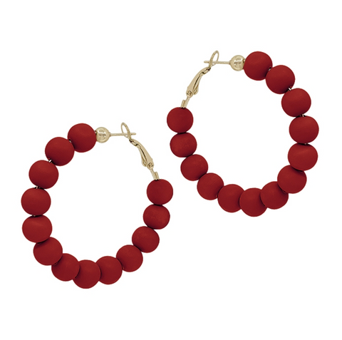 Maroon Clay Earring