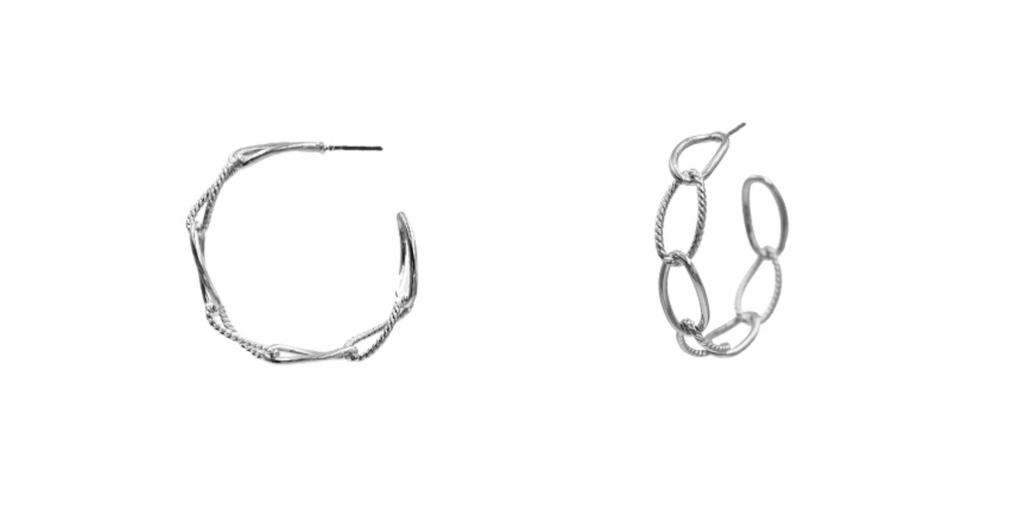 Silver Brass Open Hoop