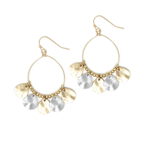 gold and silver charm earring