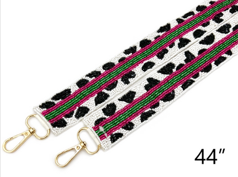 Beaded Purse Strap - Cheetah Stripe