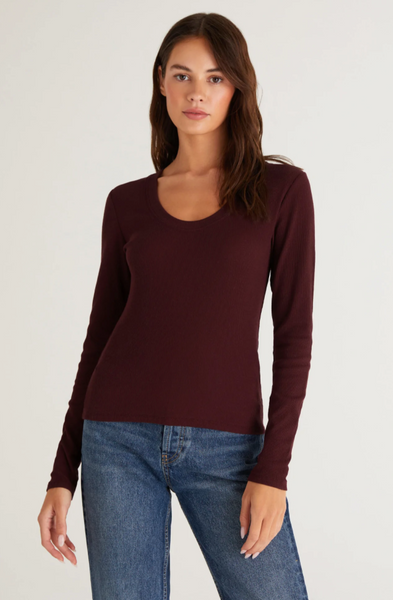 Sirena Rib LS Tee - Garnet
