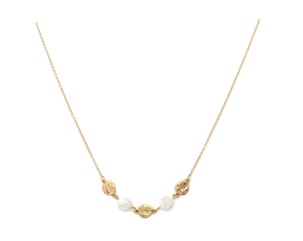 Worn Gold + Pearl Necklace