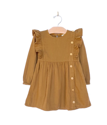 Side Button Dress - Bronze