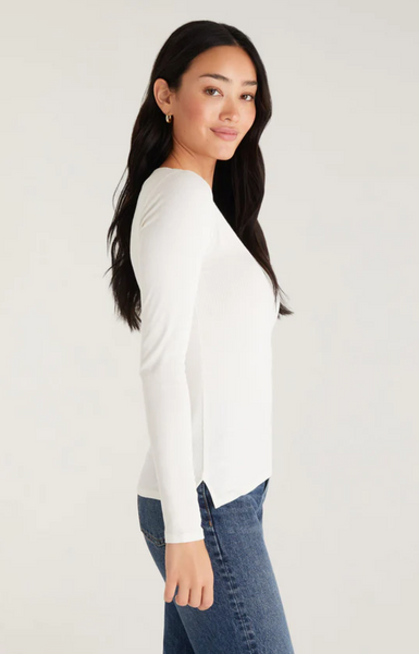 Izzy Rib V-Neck - Sandstone