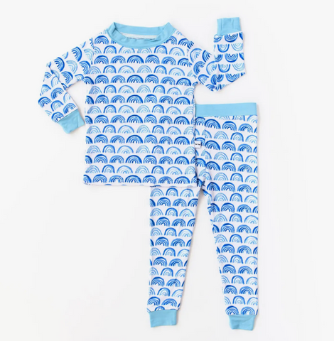 Little Sleepies Blue Rainbow 2pc PJ Set