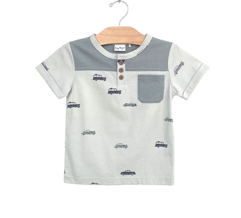 Colorblock Jersey Henley - Cars