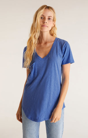 The Cotton Slub Pocket Tee - Pacific Blue