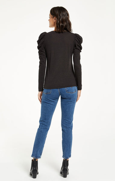 Cece Triblend Jersey Top - Black