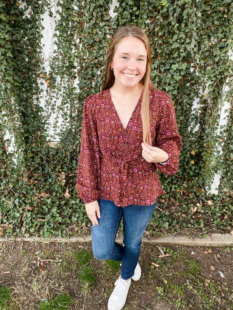 Scarlett Floral Button Top