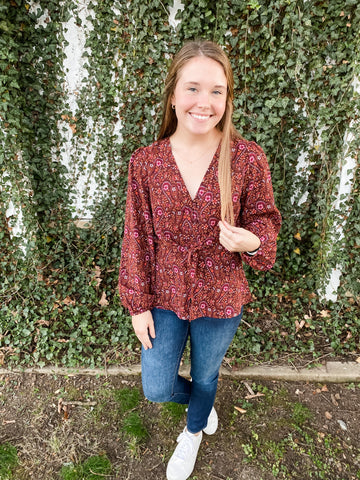 Scarlett Floral Button Top