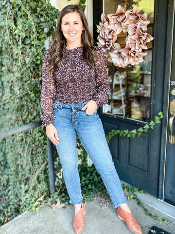 Isabella Printed Georgette Smock Top