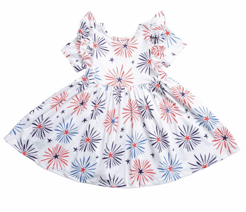 Little Firecracker S/S Ruffle Twirl Dress