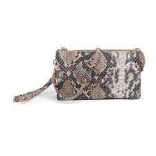 The Riley Crossbody - Khaki Python